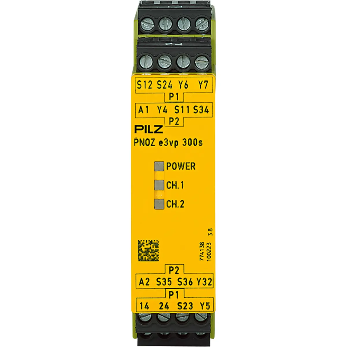 Produktfoto 1 von PILZ PNOZ e3vp 300/24VDC 1so 1so t, Überwachung von Not-Halt, Schutztüren