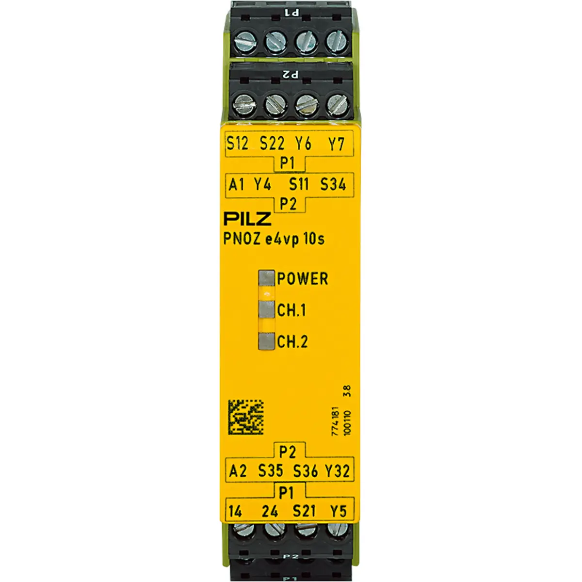 Produktfoto 1 von PILZ PNOZ e4vp 10/24VDC 1so 1so t, Schaltmattenüberwachung, P/n: 774181