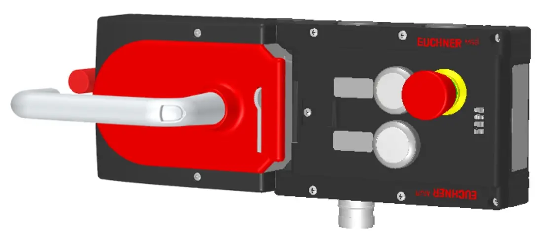 Produktfoto 1 von Euchner MGB-L2HE-ARA-L-121195, Zuhalteset+2 Taster, Not-Halt+Beschriftungsträger