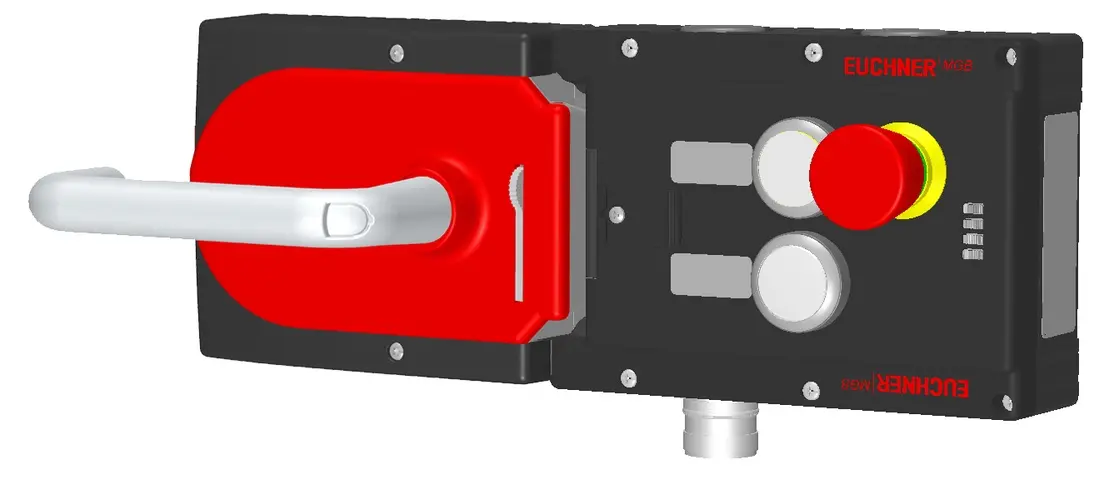 Produktfoto 1 von Euchner MGB-L2H-ARA-L-121204, Zuhalteset+2 Taster, Not-Halt+Beschriftungsträger