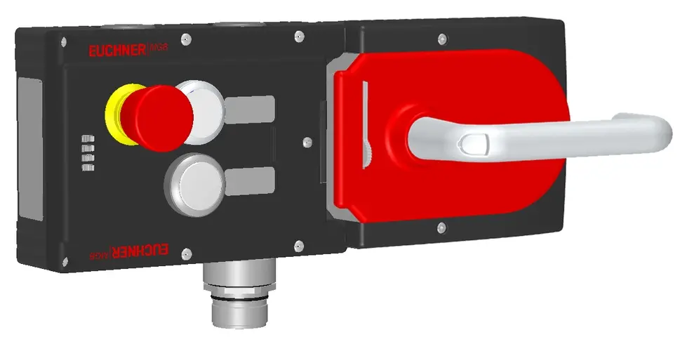 Produktfoto 1 von Euchner MGB-L1H-ARA-R-121209, Zuhalteset+2 Taster, Not-Halt+Beschriftungsträger