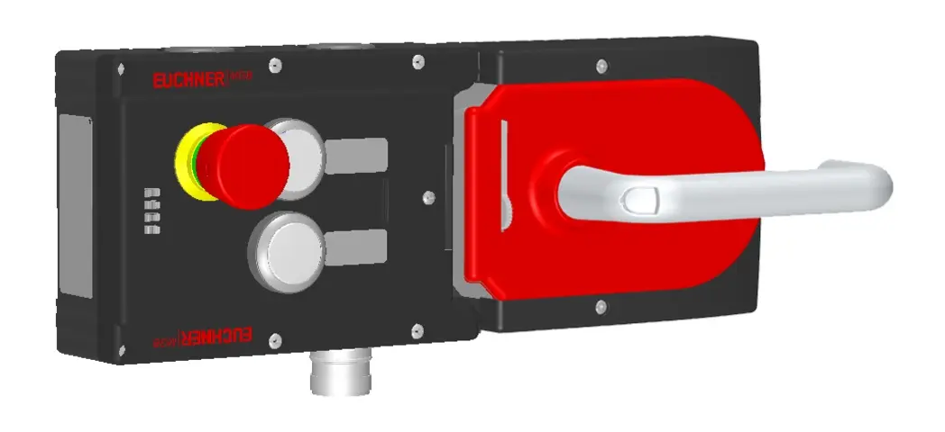 Produktfoto 1 von Euchner MGB-L2H-ARA-R-121202, Zuhalteset+2 Taster, Not-Halt+Beschriftungsträger