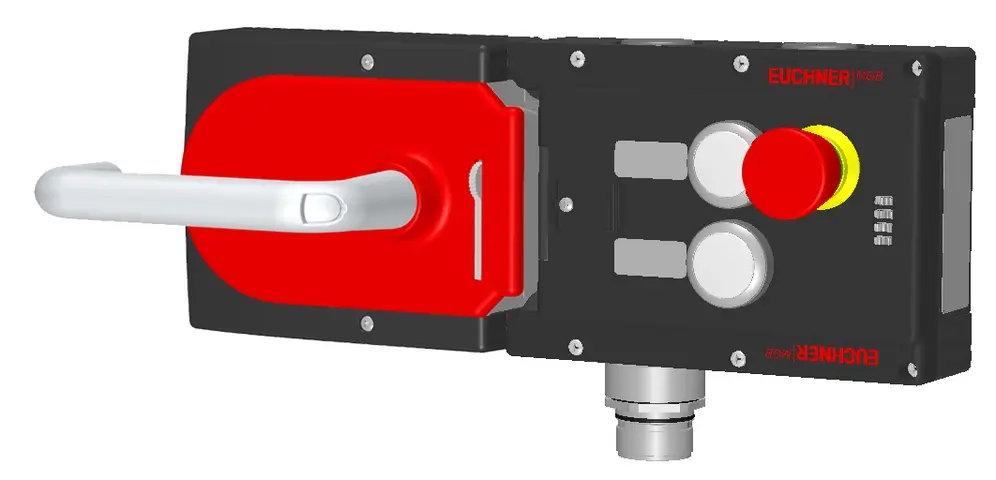 Produktfoto 1 von Euchner MGB-L1H-ARA-L-121211, Zuhalteset+2 Taster, Not-Halt+Beschriftungsträger