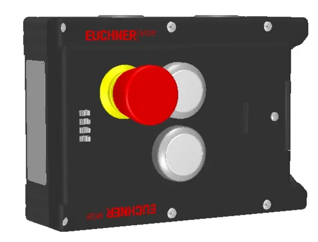 Produktfoto 1 von Euchner MGB-L1-ARA-AG2A1-M-114784, Zuhaltemodul mit 2 Taster, Not-Halt