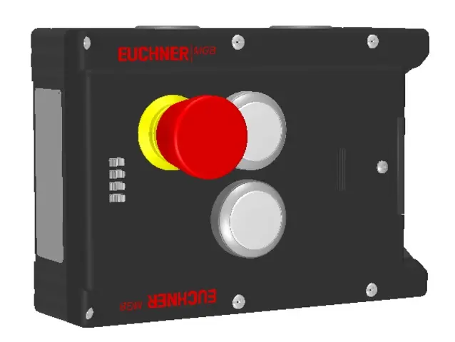 Produktfoto 1 von Euchner MGB-L1-ARA-AM3A1-M-R-121234, Zuhaltemodul mit 2 Taster, Not-Halt