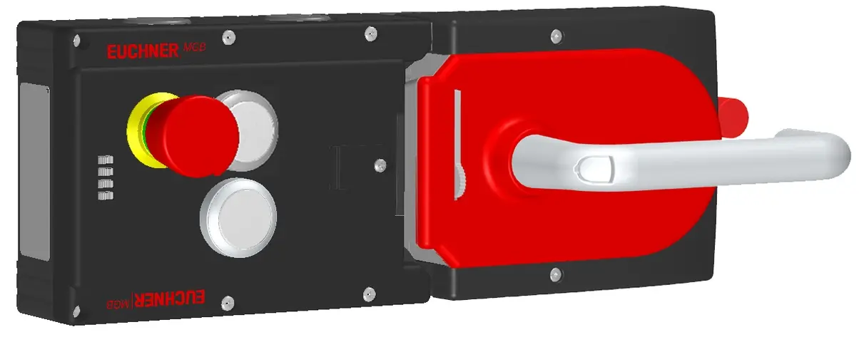 Produktfoto 1 von Euchner MGB-L0HE-ARA-R-121233, Verriegelungsset, mit 2 Taster, Not-Halt