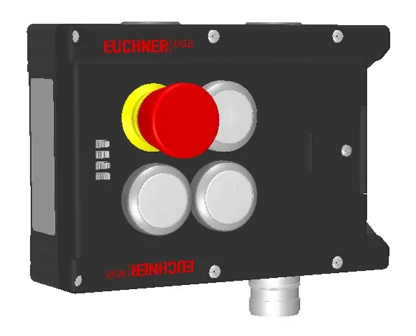 Produktfoto 1 von Euchner MGB-L1-APA-AP5A1-S1-R-121376, Zuhaltemodul, mit 3 Taster, Not-Halt, RC18