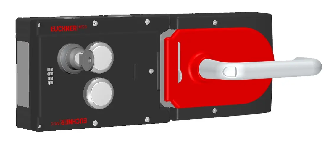 Produktfoto 1 von Euchner MGB-L1H-ARA-R-121420, Zuhalteset mit 2 Taster, Schlüsselschalter, IP54