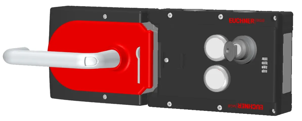 Produktfoto 1 von Euchner MGB-L1H-ARA-L-121422, Zuhalteset mit 2 Taster, Schlüsselschalter, IP54
