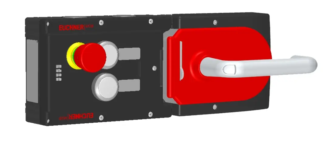 Produktfoto 1 von Euchner MGB-L1H-ARA-R-121509, Zuhalteset+2 Taster, Not-Halt+Beschriftungsträger