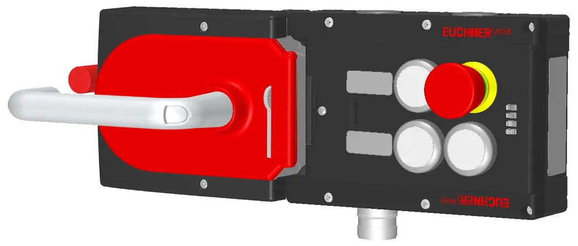 Produktfoto 1 von Euchner MGB-L1HE-APA-L-122090, Zuhalteset+3 Taster, Not-Halt+Beschriftungsträger