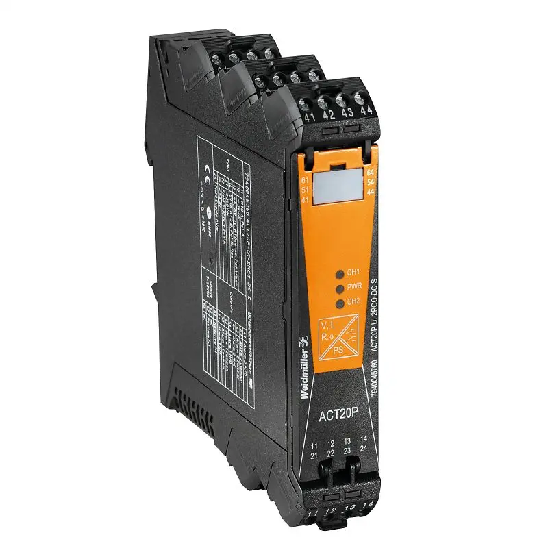 Produktfoto 1 von WEIDMÜLLER ACT20P-UI-2RCO-AC-S, Temperaturmessumformer, P/n: 1238910000