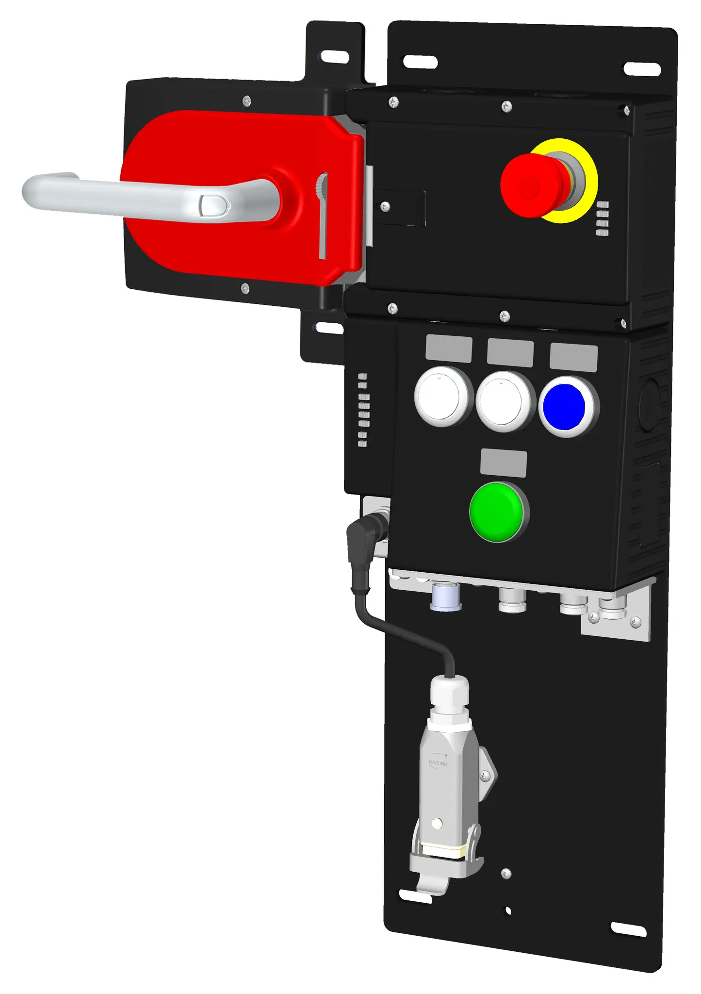 Produktfoto 1 von Euchner MGB-L2HB-EIA-L-136427, Zuhalteset+3 Tastern, 1 Anzeigeelement, Not-Halt