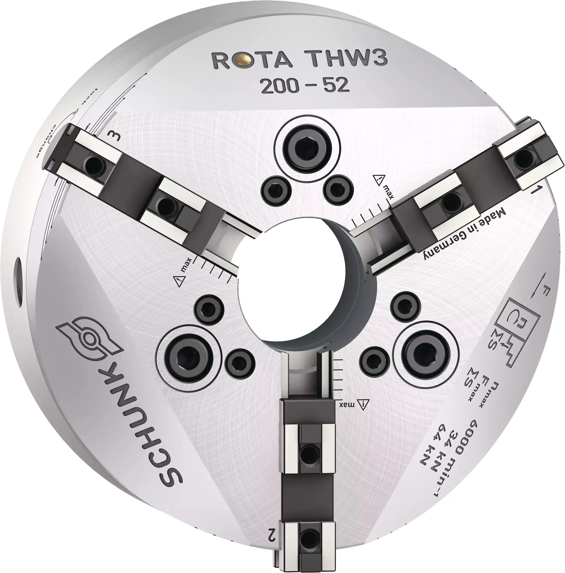 Produktfoto 1 von SCHUNK ROTA THW3 200-52 A5-GBK, Kraftspannfutter mit Backenschnellwechselsystem