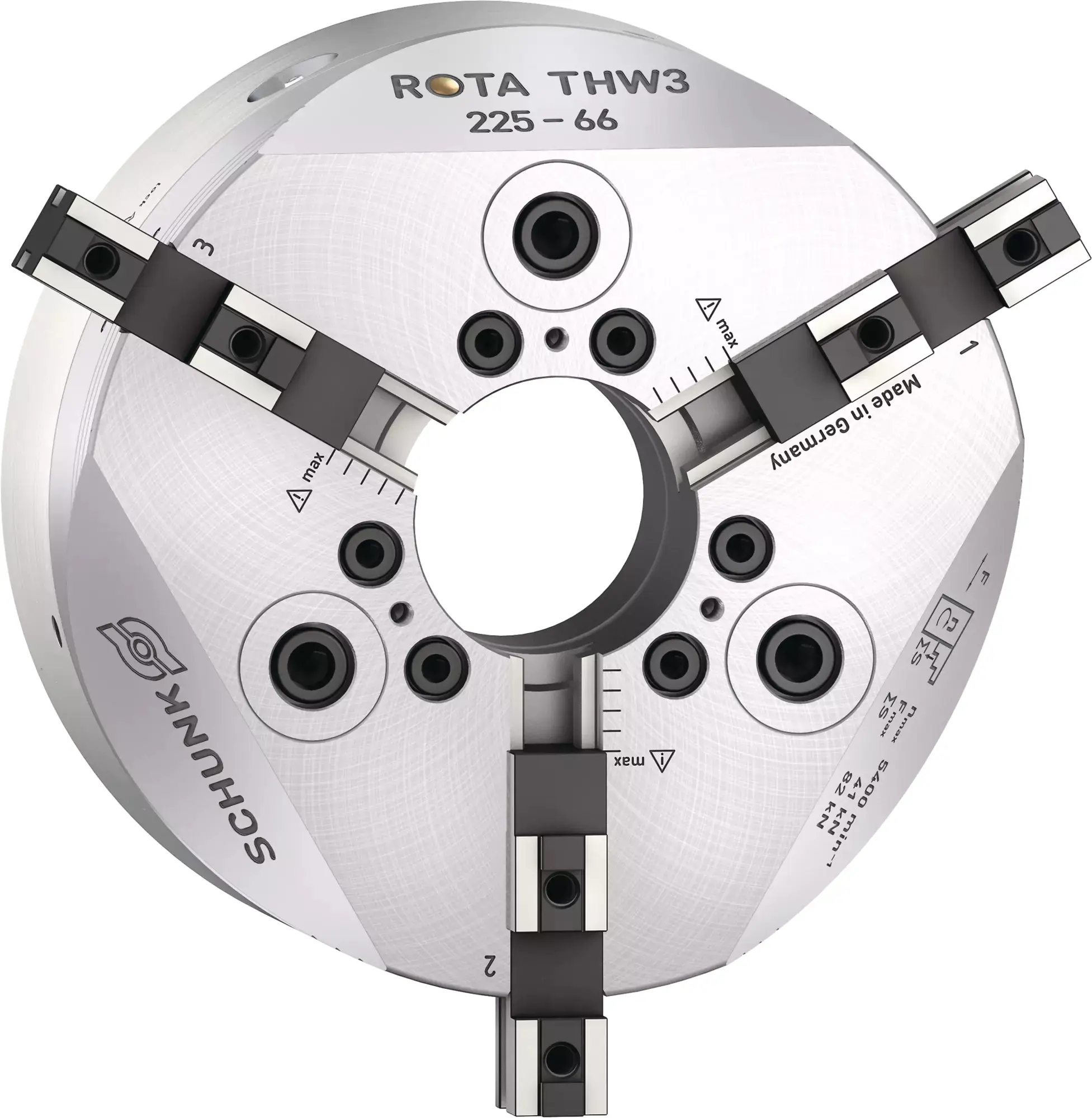 Produktfoto 1 von SCHUNK ROTA THW3 225-66 A6-GBK, Kraftspannfutter mit Backenschnellwechselsystem