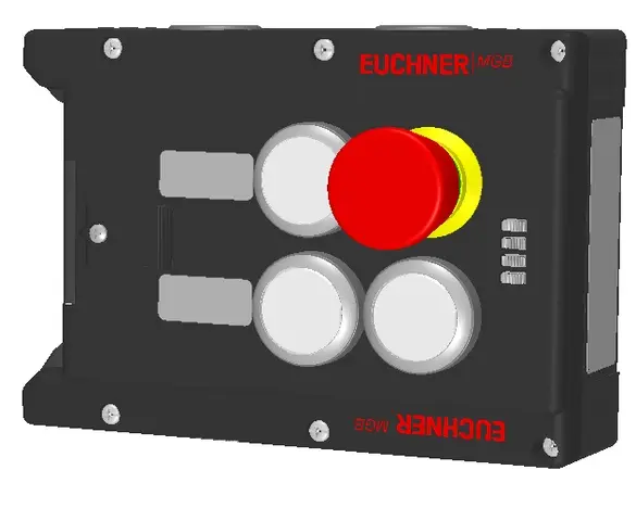 Produktfoto 1 von Euchner MGB-L1-APA-AP4A1-M-L-137328, Zuhaltemodul mit 3 Taster, Not-Halt