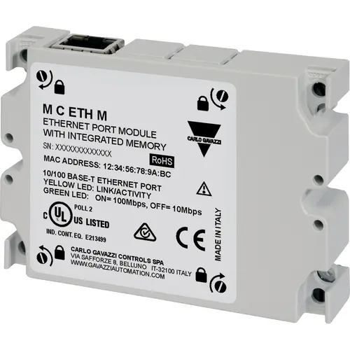 Produktfoto 1 von Carlo Gavazzi MCETHM, Ethernet-Port-Modul mit integriertem Speicher rev.0