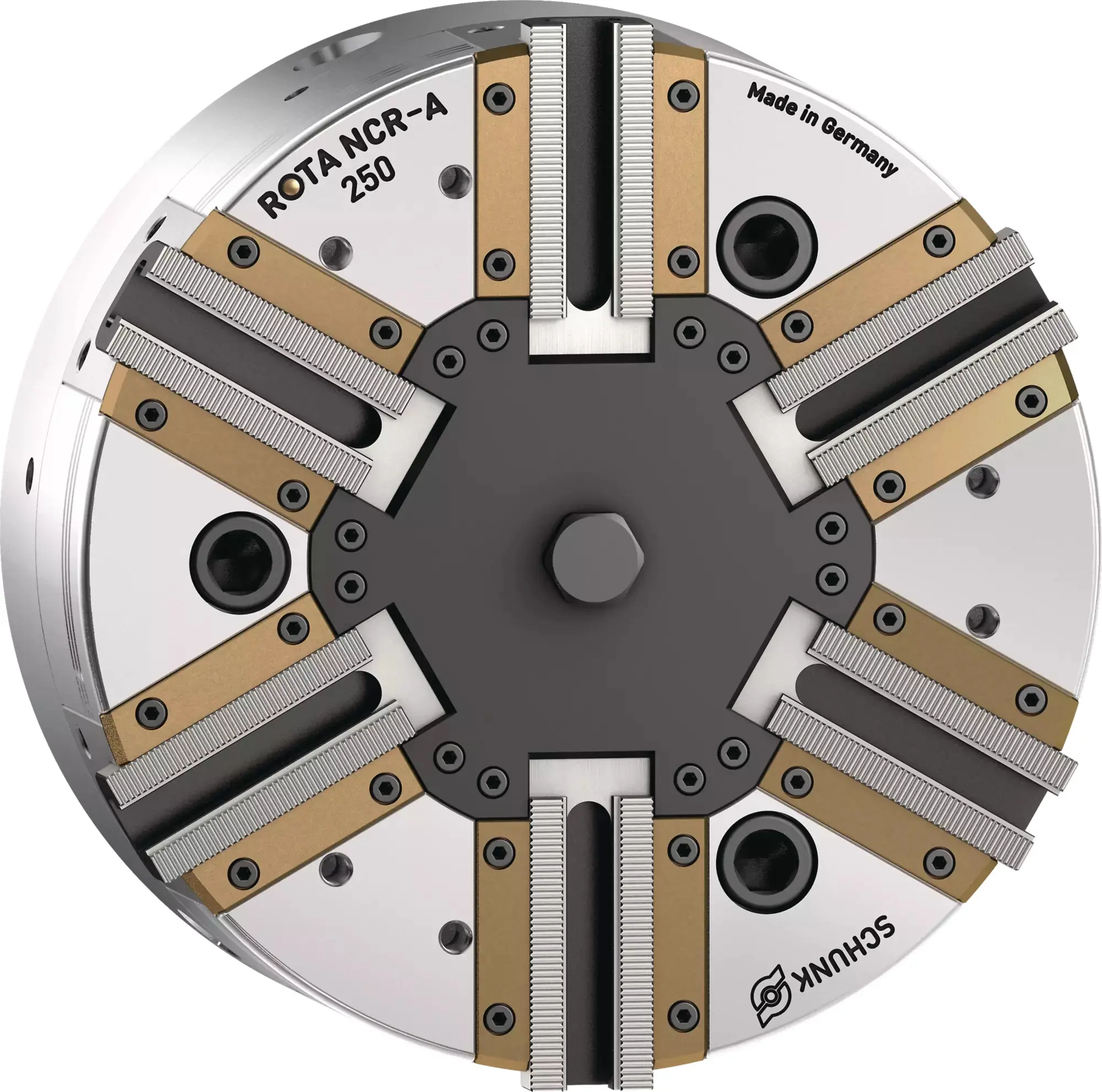 Produktfoto 1 von SCHUNK ROTA NCR-A-F 250 Z220-SV90°, Abgedichtetes 6-Backen-Kraftspannfutter