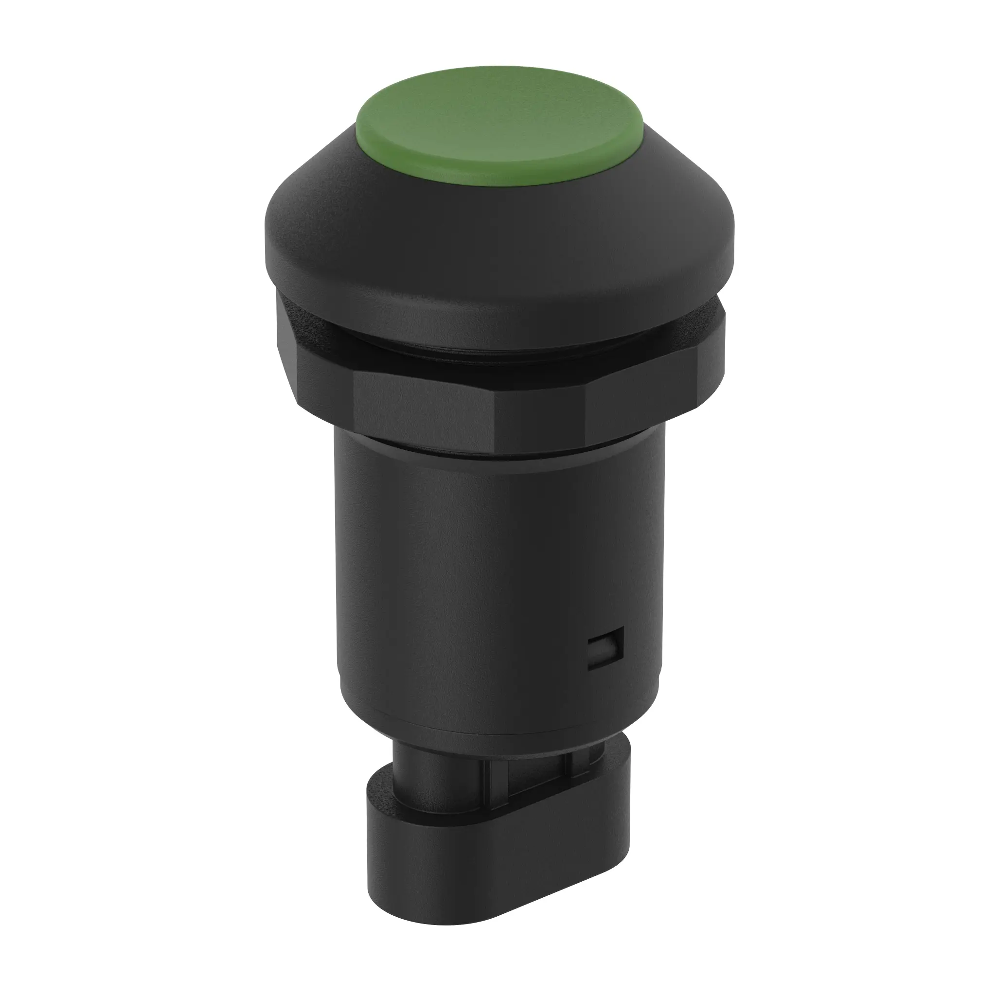 Produktfoto 1 von Elobau 145101AA10, M30-Taste grün, LED rot, Flachstecker