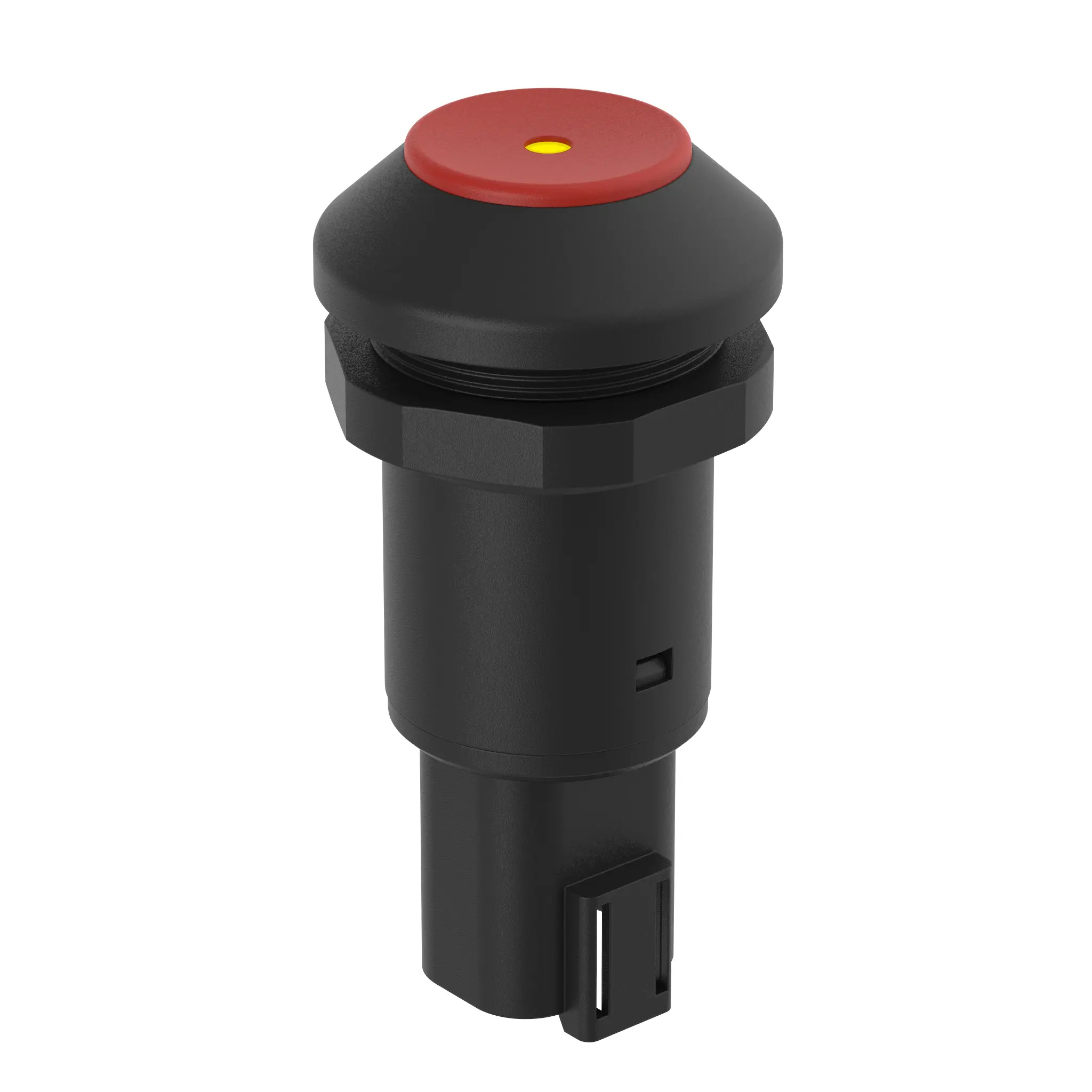 Produktfoto 1 von Elobau 145101AE40, M30-Taste rot, LED gelb, Deutsch Stecker