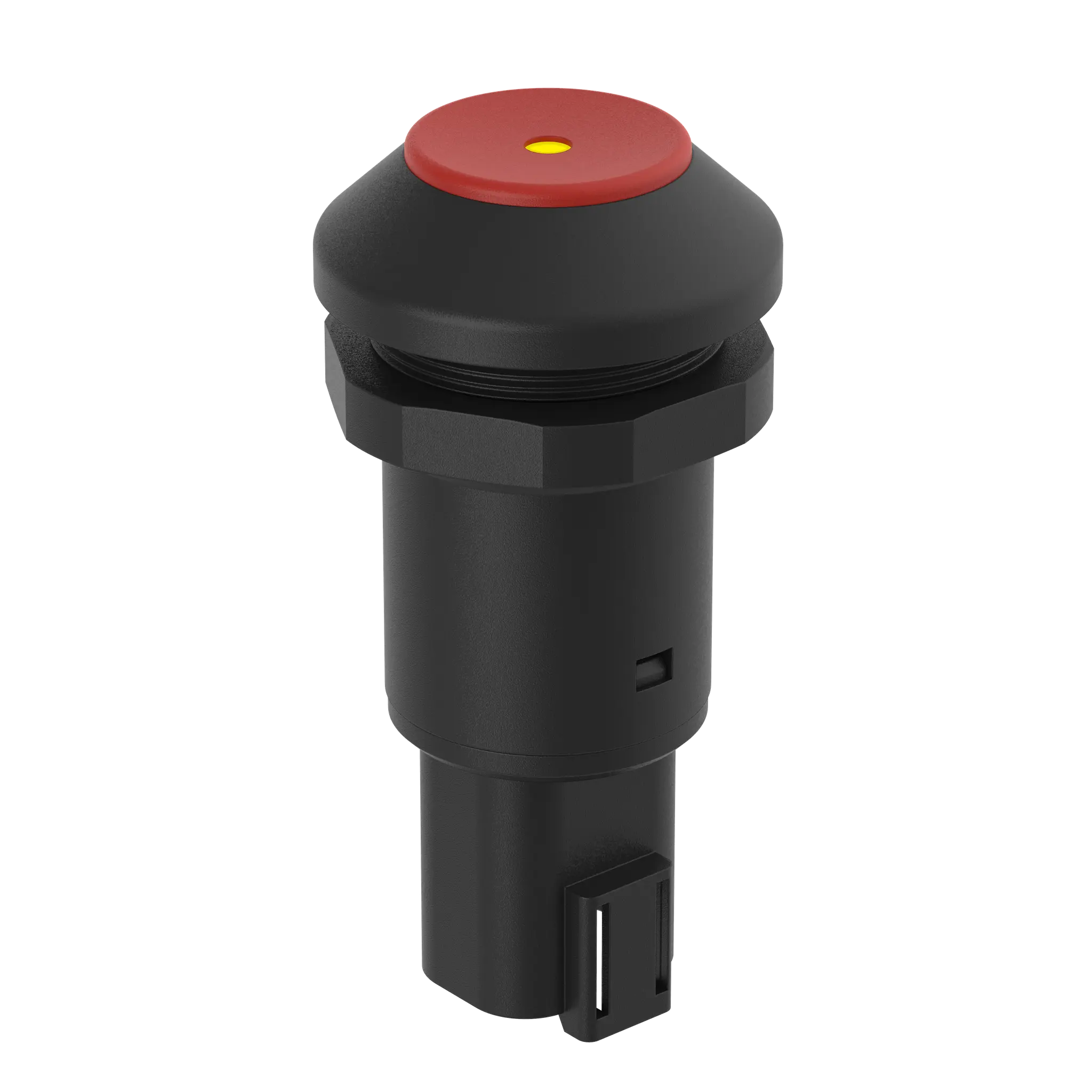 Produktfoto 1 von Elobau 145101AE40, M30-Taste rot, LED gelb, Deutsch Stecker