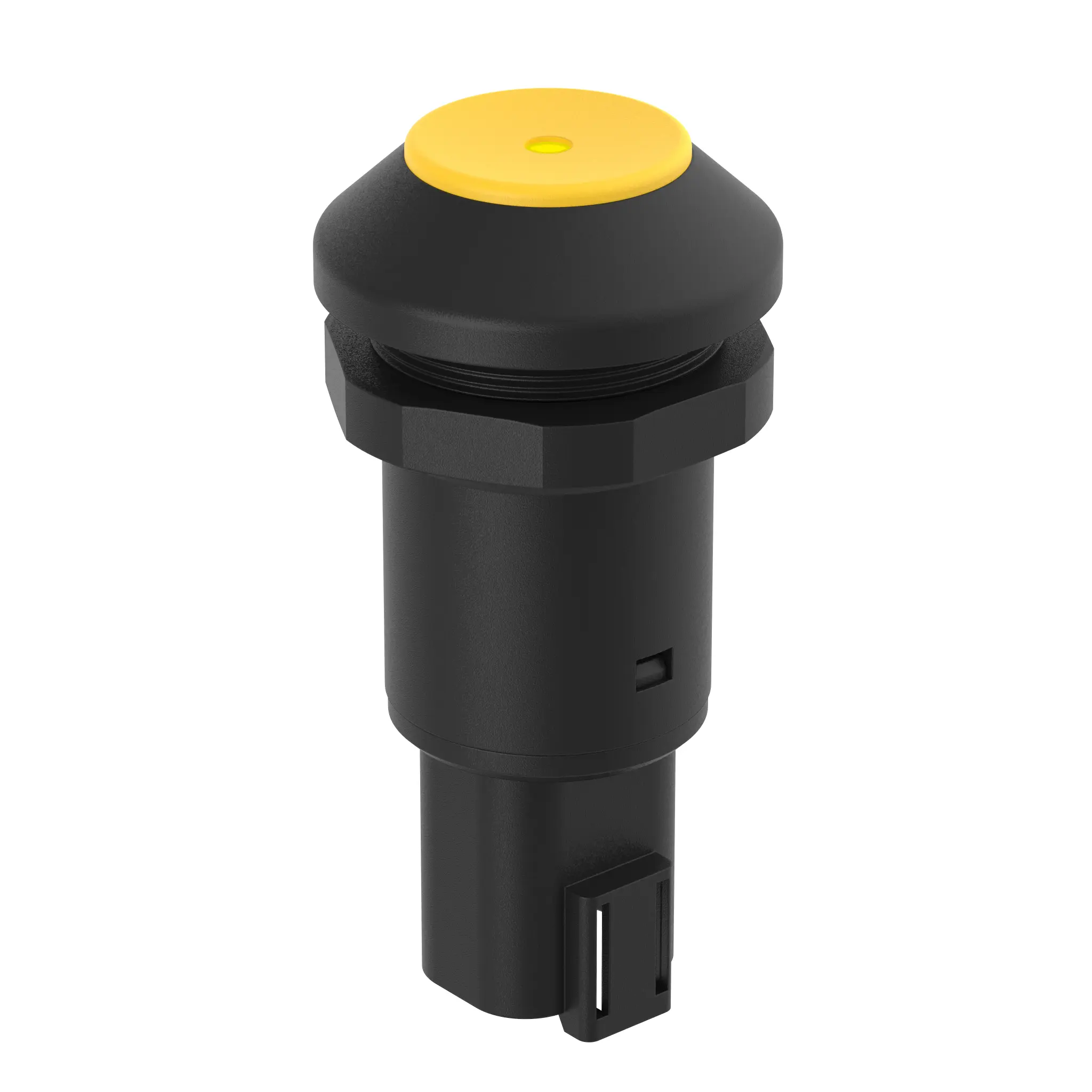 Produktfoto 1 von Elobau 145101AE20, M30-Taste gelb, LED gelb, Deutsch Stecker