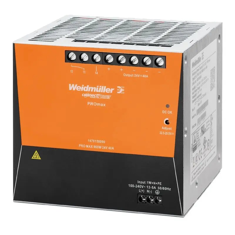Produktfoto 1 von WEIDMÜLLER PRO MAX 960W 48V 20A, Stromversorgung, Schaltnetzgerät, 48 V