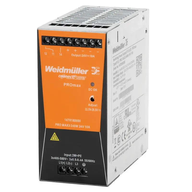 Produktfoto 1 von WEIDMÜLLER PRO MAX3 240W 24V 10A, Stromversorgung, Schaltnetzgerät, 24 V
