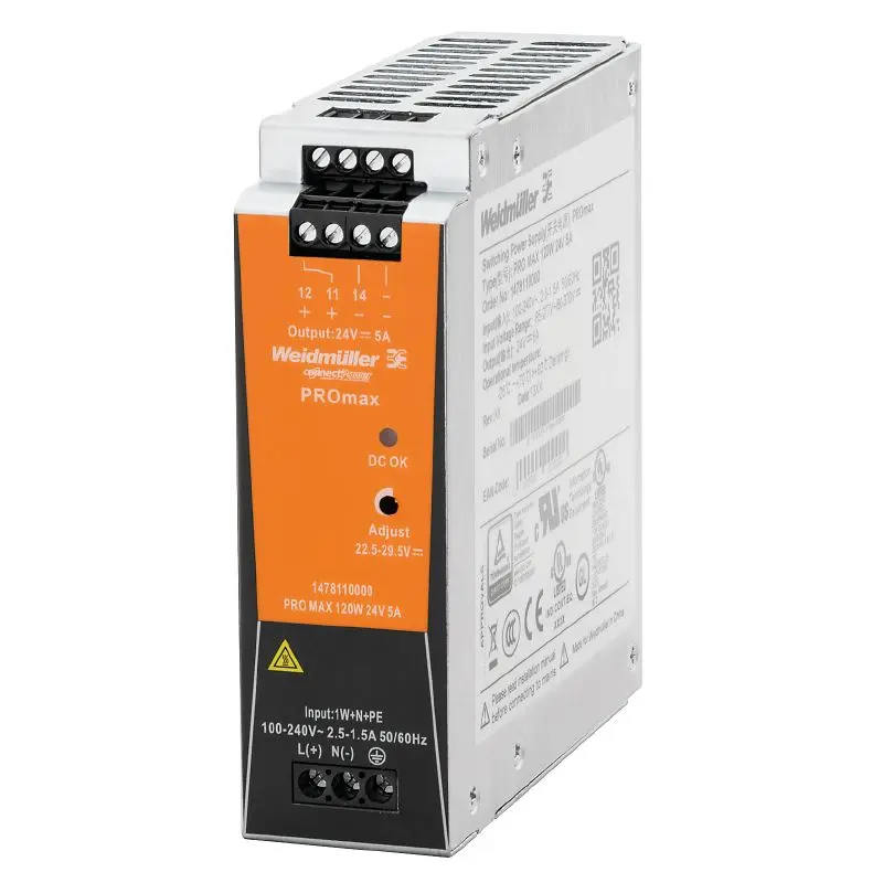 Produktfoto 1 von Weidmüller PRO MAX 120W 12V 10A, Stromversorgung, Schaltnetzgerät, 12 V