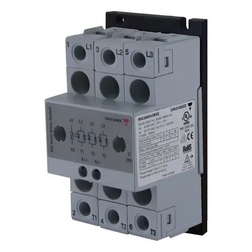Produktfoto 1 von Carlo Gavazzi RGC3A22D10KKE, 3P-SSC-DC IN-ZC 220V 3X10A 800VP-E-SRW IN