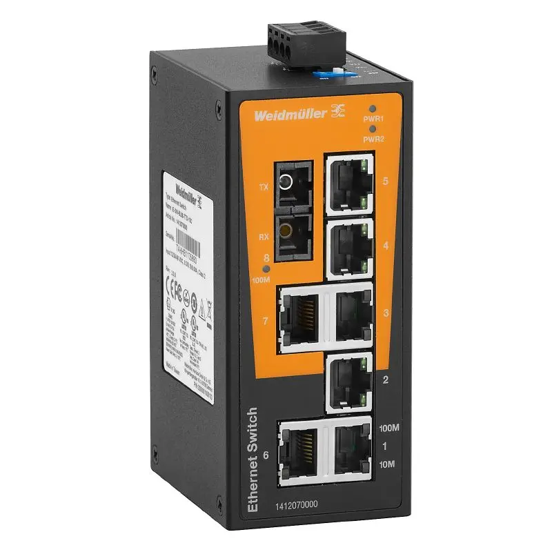 Produktfoto 1 von WEIDMÜLLER IE-SW-BL08T-7TX-1SC, Netzwerk Switch, unmanaged, P/n: 1412080000