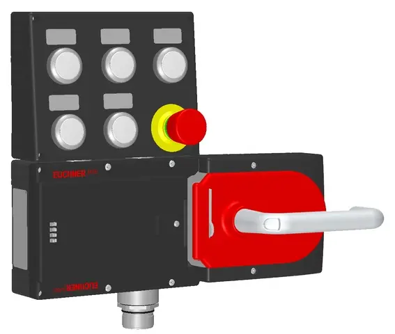 Produktfoto 1 von Euchner MGB-L1HC-ARA-R-156860, Zuhalteset+5 Taster, Not-Halt+Beschriftungsträger