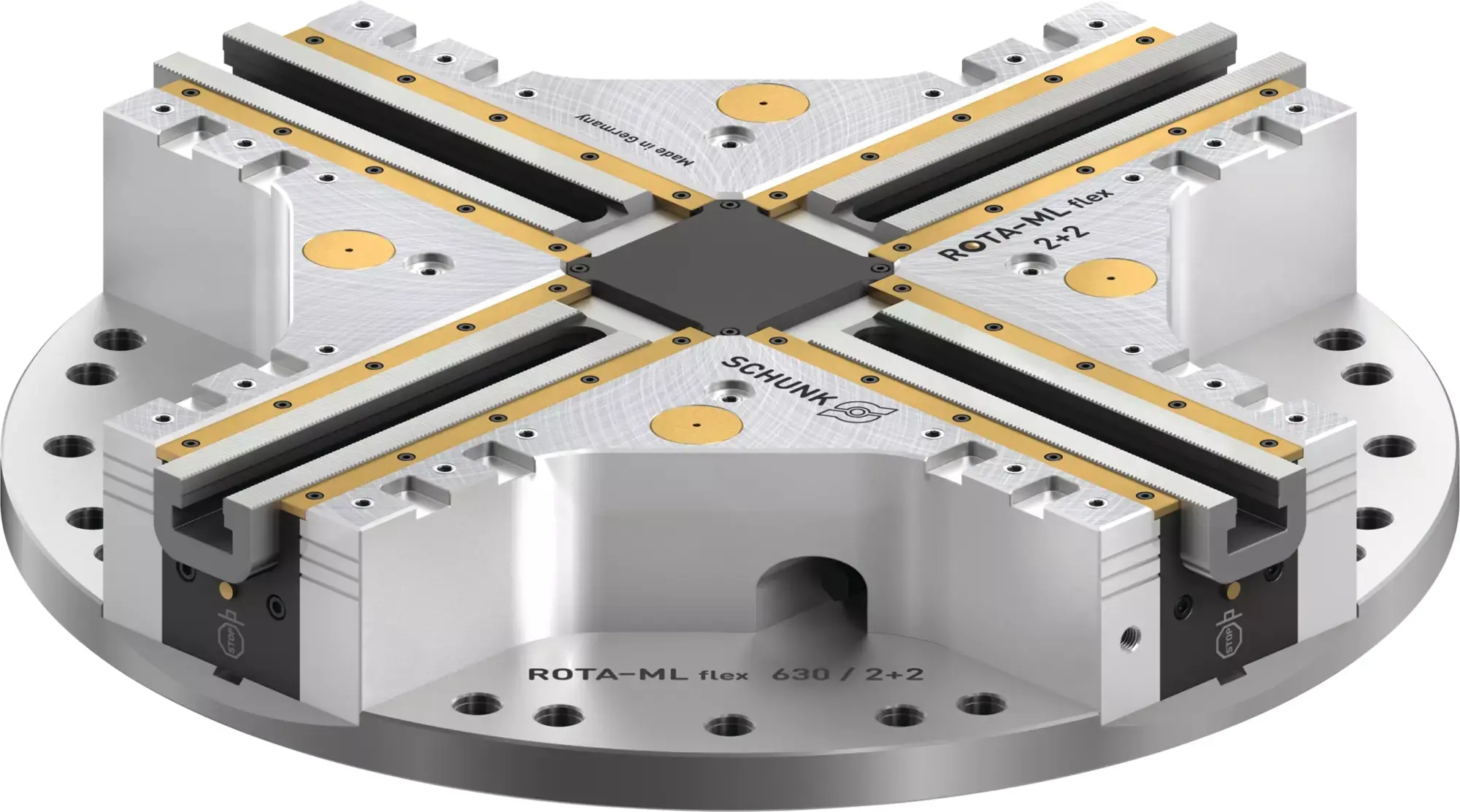Produktfoto 1 von SCHUNK ROTA-ML flex 2+2 630 SV90°, Flexibles 4-Backen-Ausgleichsfutter