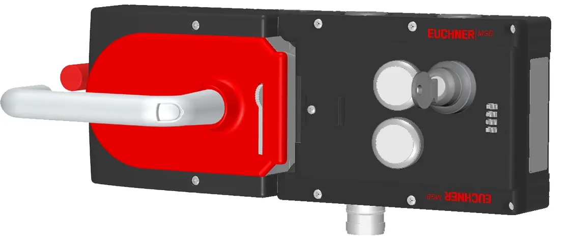 Produktfoto 1 von Euchner MGB-L1HE-ARA-L-157851, Zuhalteset mit 2 Taster, Schlüsselschalter, RC18