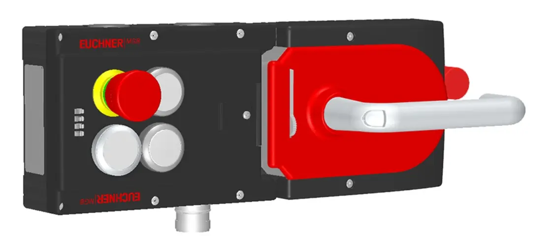Produktfoto 1 von Euchner MGB-L1HE-APA-R-158118, Zuhalteset mit 3 Taster, Not-Halt, RC18