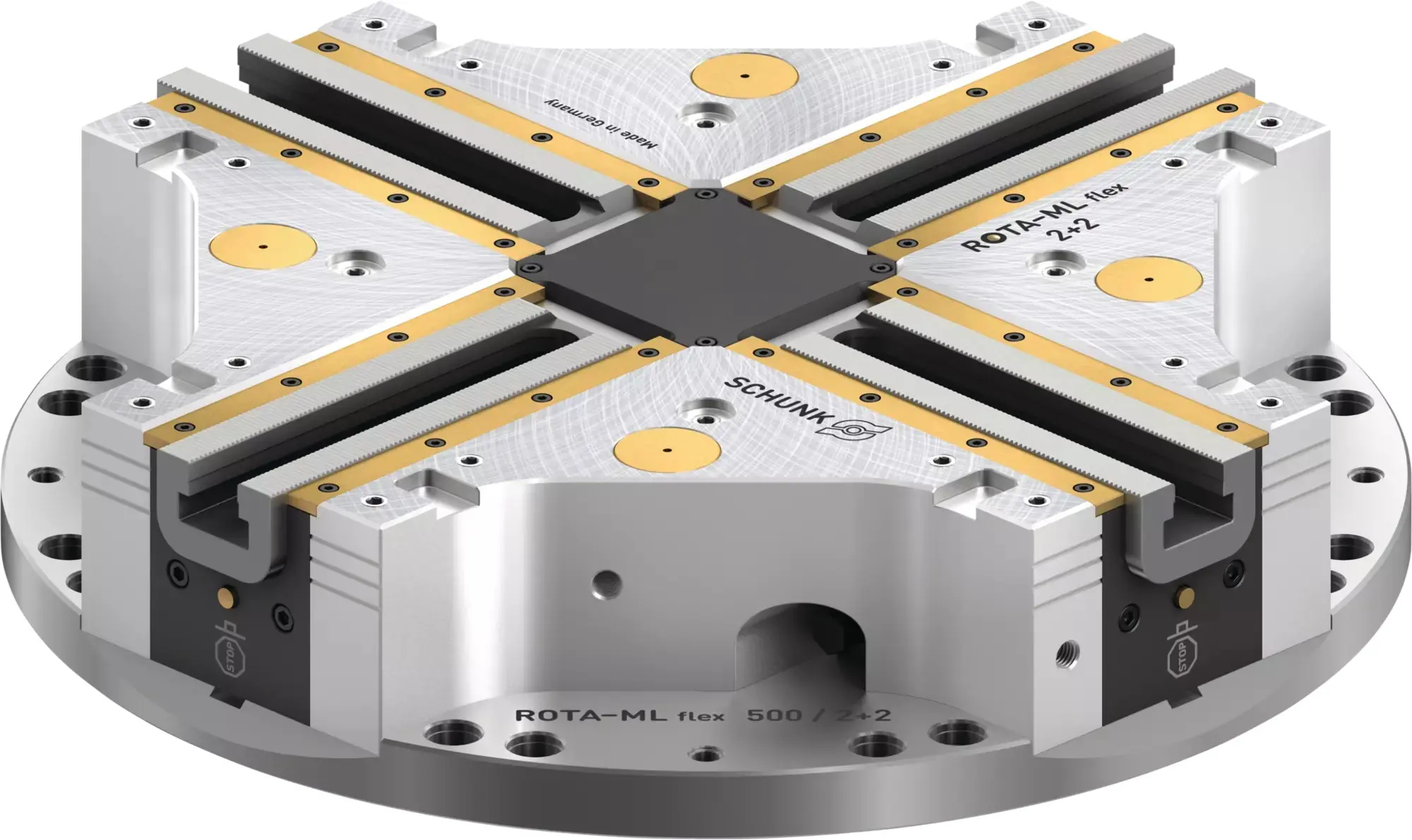 Produktfoto 1 von SCHUNK ROTA-ML flex 2+2 500 SV90°, Flexibles 4-Backen-Ausgleichsfutter