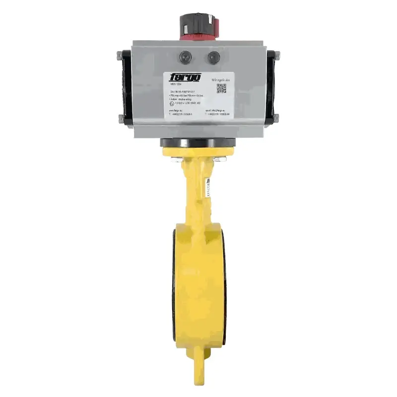 Fergo AK210G Gas Absperrklappe DN 300 PN16 DVGW-Gas NBR doppeltwirkend Antrieb