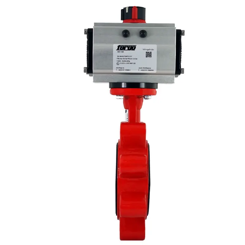 Produktfoto 1 von Fergo AK211 Absperrklappe DN 25 PN16 FPM/FKM (Viton) doppeltwirkend Antrieb