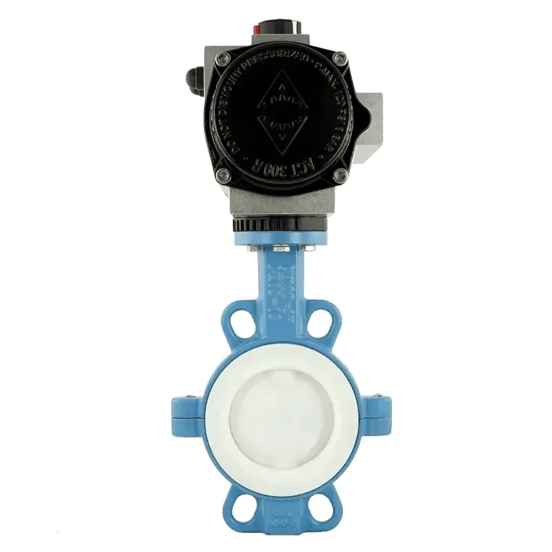 Produktfoto 1 von Fergo AK130 Absperrklappe DN 40 PN16 PTFE ausgekleidete einfachwirkend Antrieb