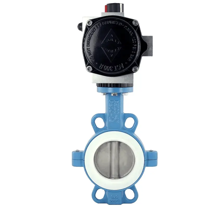Fergo AK130 Absperrklappe DN 100 PN16 PTFE einfachwirkend pneumatischer Antrieb