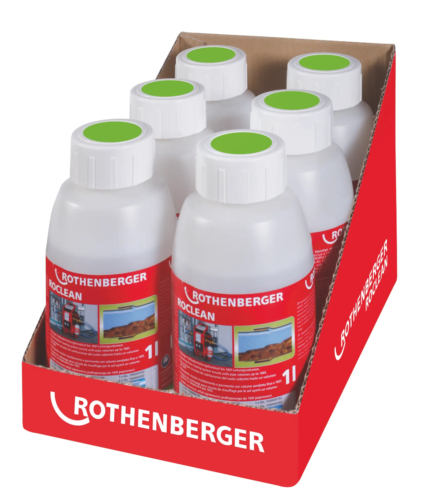 Produktfoto 1 von ROTHENBERGER 1500000201, 6-er Pack ROPULS Fu&szlig;bodenheiz.- Reiniger