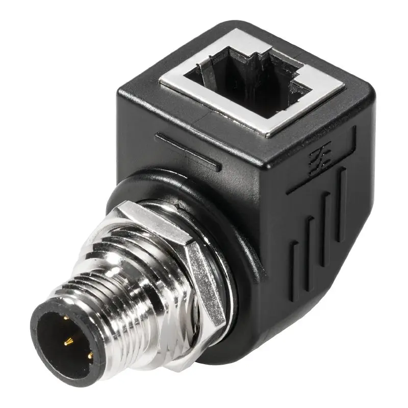 Produktfoto 1 von WEIDMÜLLER IE-AD-M12DRJ45-MF-90, Adapter, P/n: 1514940000