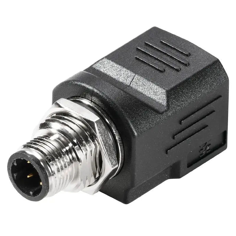 Produktfoto 1 von WEIDMÜLLER IE-AD-M12DRJ45-MF-180, Adapter, P/n: 1514970000