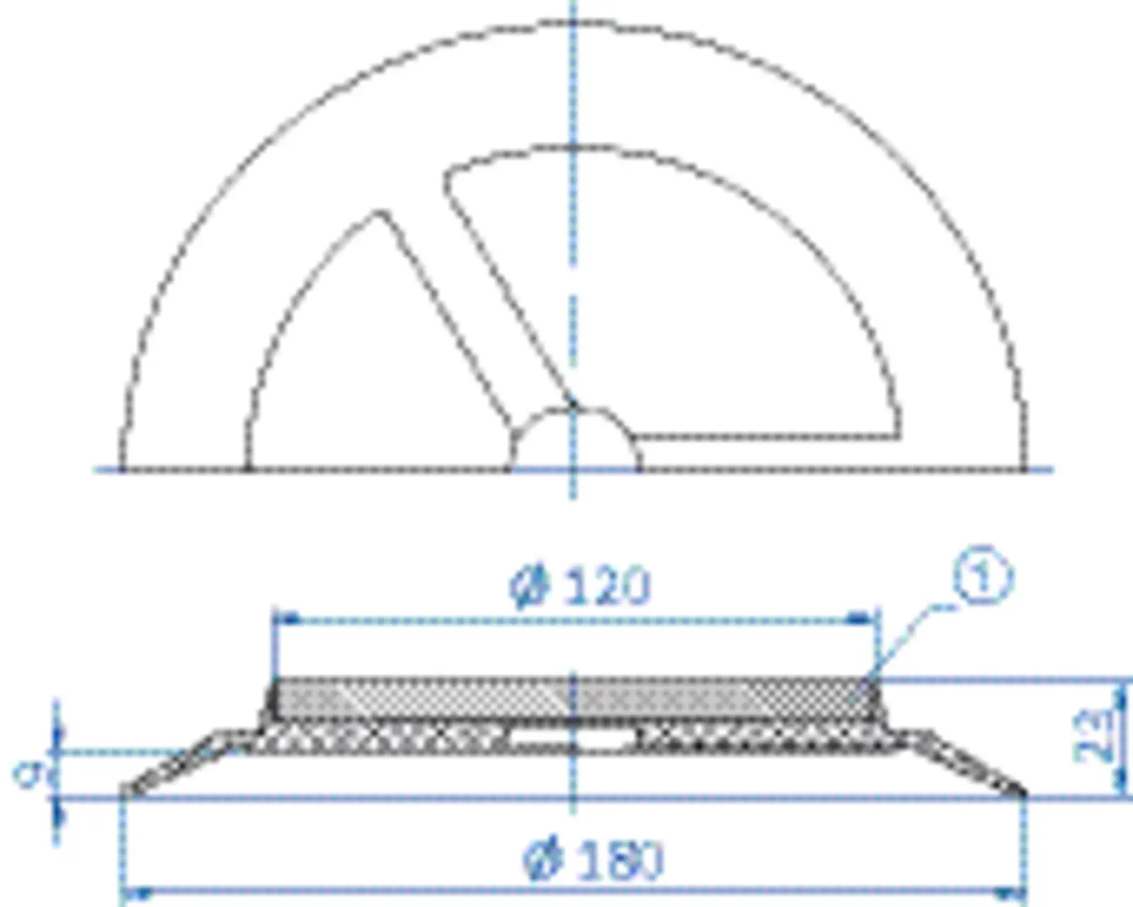 FIPA 152.180.067.1gr, Flachsauger Ø 180 mm NBR grau