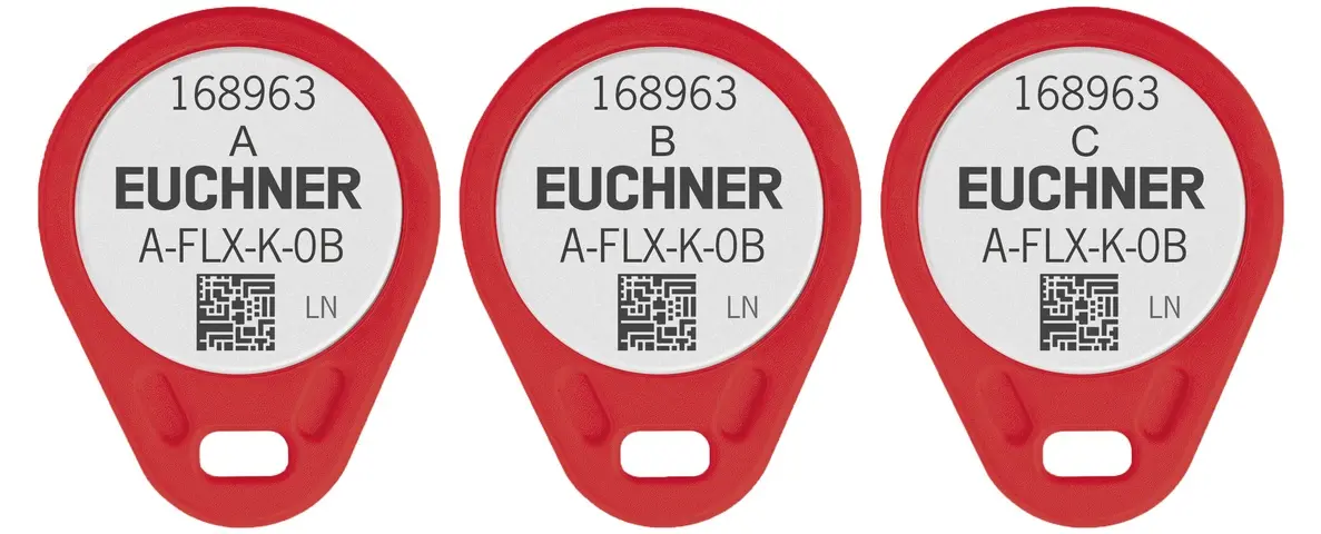 Produktfoto 1 von Euchner A-FLX-K-0B-RD-V03-168963, Schlüssel FlexFunction, 3 Schlüssel pro VPE