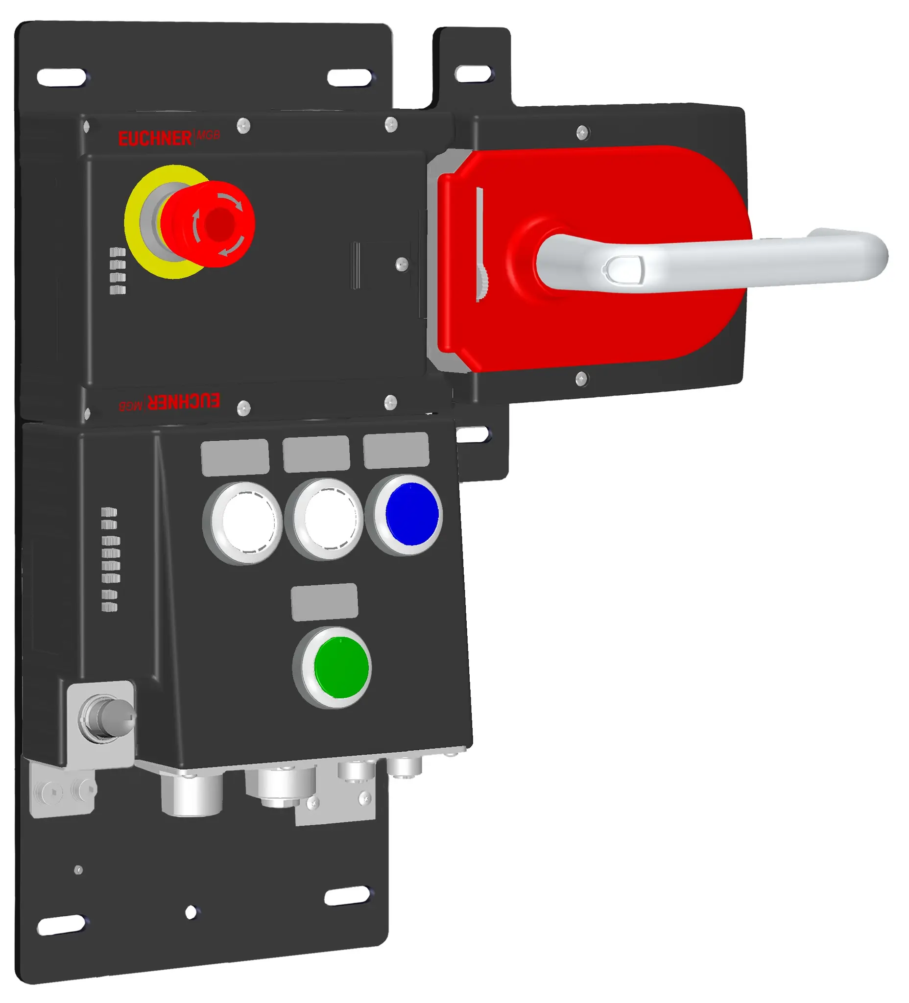 Produktfoto 1 von Euchner MGB-L2HB-EIA-R-162816, Zuhalteset+3 Tastern, 1 Anzeigeelement, Not-Halt