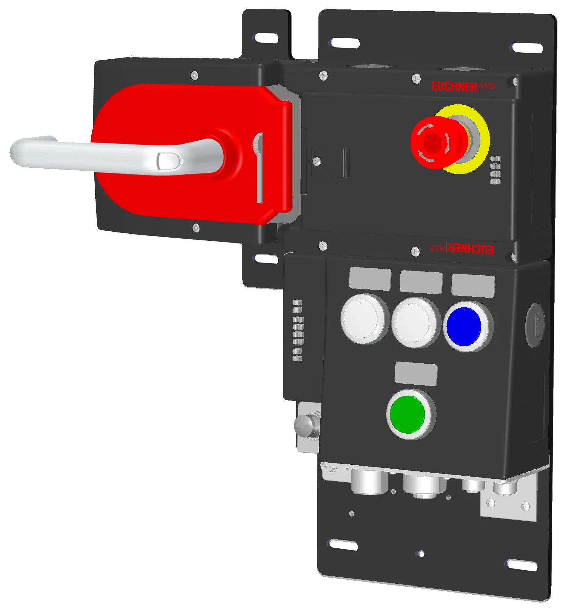 Produktfoto 1 von Euchner MGB-L2HB-EIA-L-162817, Zuhalteset+3 Tastern, 1 Anzeigeelement, Not-Halt