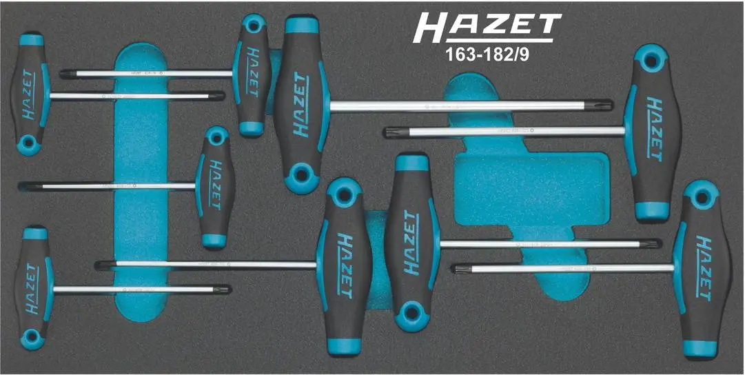 Produktfoto 1 von Hazet 163-182/9, Werkstatt Schraubendreher-Set 9teilig Innen-TORX
