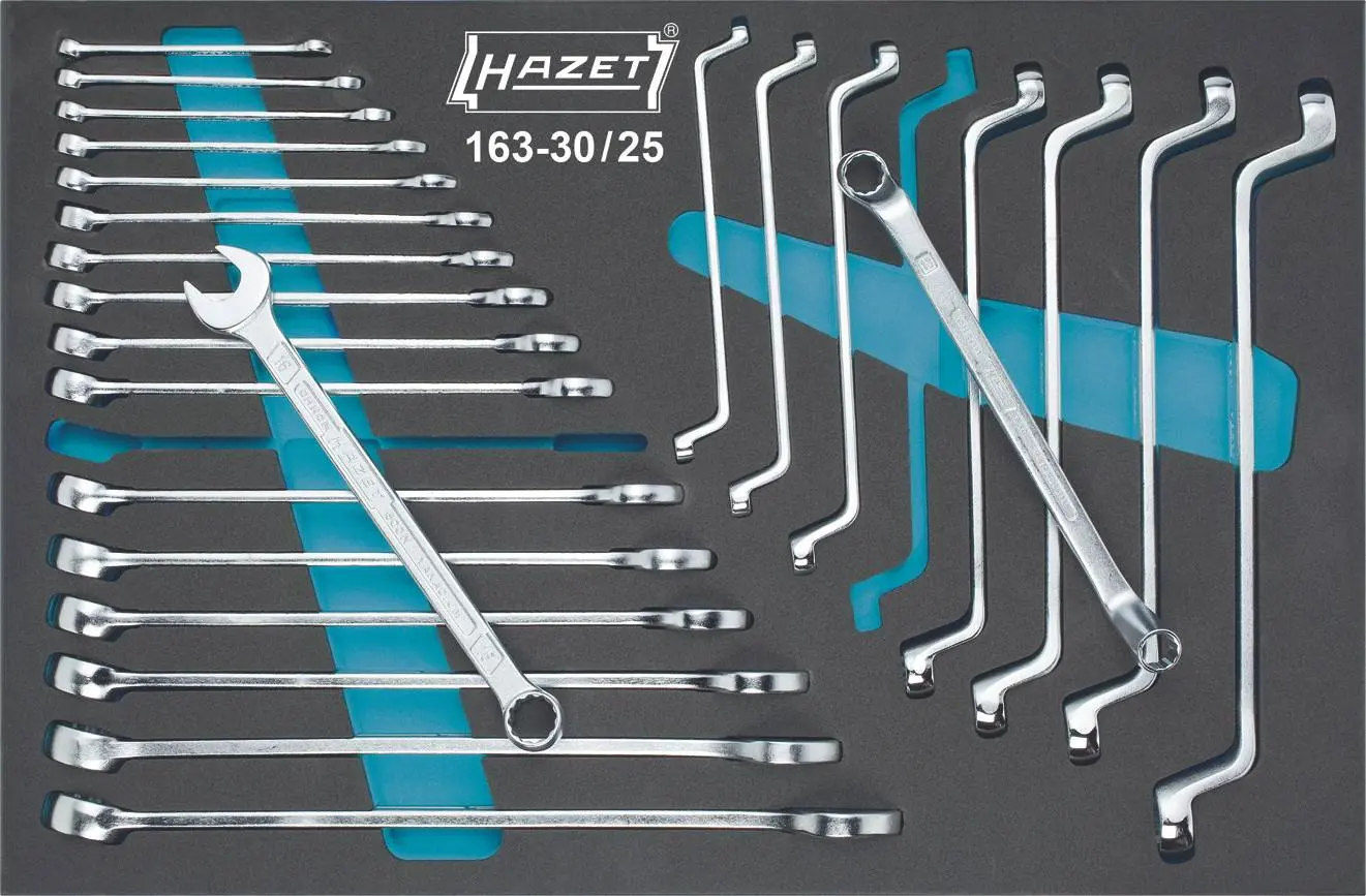 Produktfoto 1 von Hazet 163-30/25, Ring-Maulschlüssel-Satz 25teilig Schlüsselweite 6 - 24mm