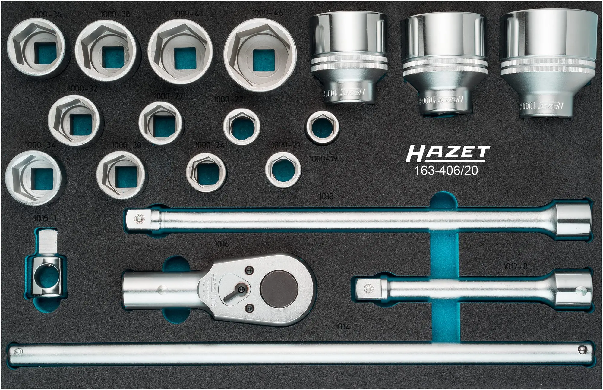 Hazet 163-406/20, Steckschlüsselsatz metrisch 3/4" (20 mm) 20teilig